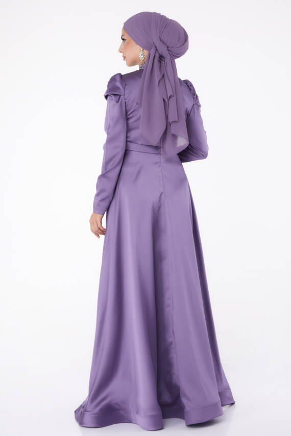 Taşlı Prenses abiye Mor - 26251 - 5