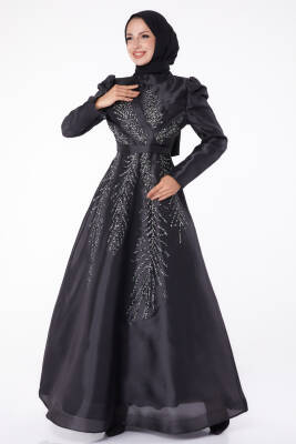 Taşlı Prenses abiye Siyah - 26250 - 2