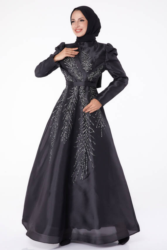 Taşlı Prenses abiye Siyah - 26250 - 2