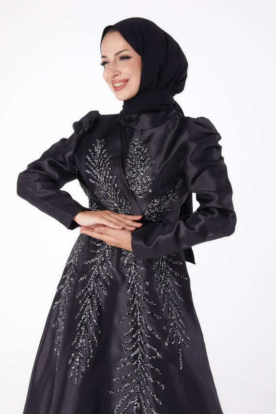 Taşlı Prenses abiye Siyah - 26250 - 3