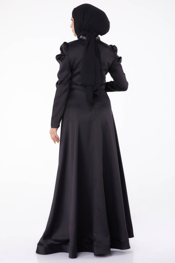 Taşlı Prenses abiye Siyah - 26251 - 5