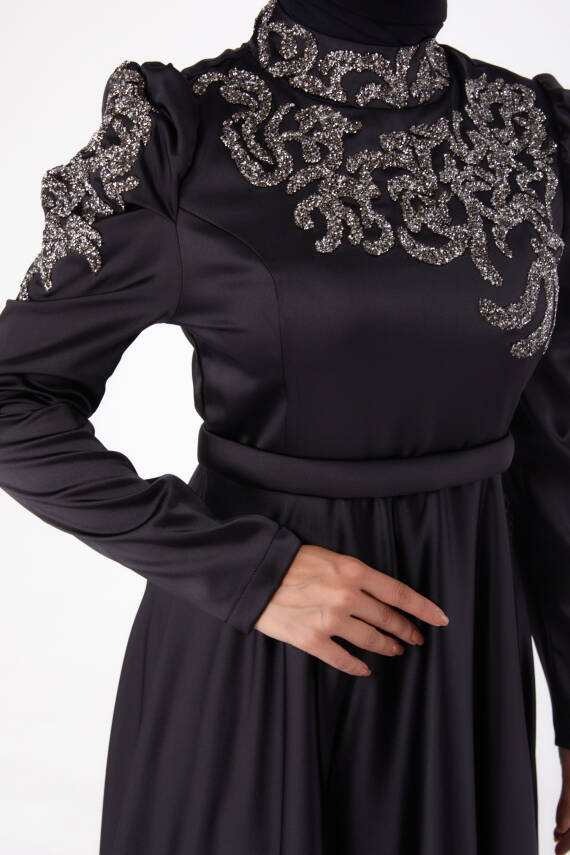 Taşlı Prenses abiye Siyah - 26251 - 6