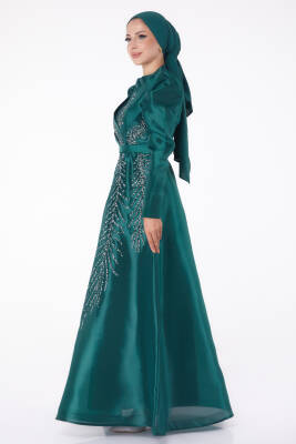Taşlı Prenses abiye Zümrüt - 26250 - 4