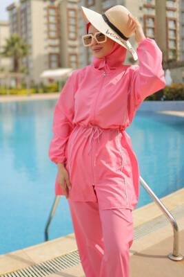 Tesettür Mayo Takımı Pembe - 27096 