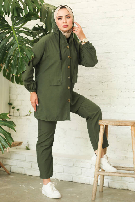 Tunik Pantolon İkİli Takım Haki - 27290 - 1
