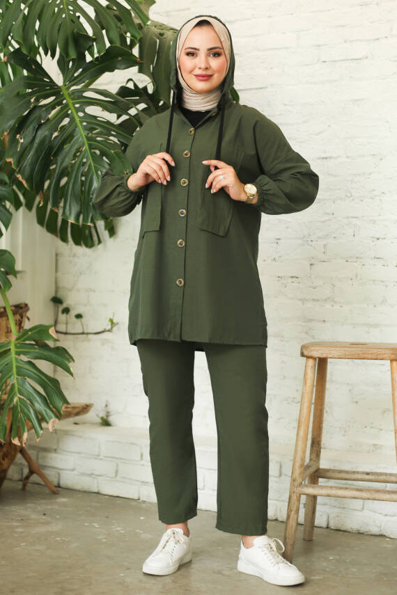 Tunik Pantolon İkİli Takım Haki - 27290 - 2