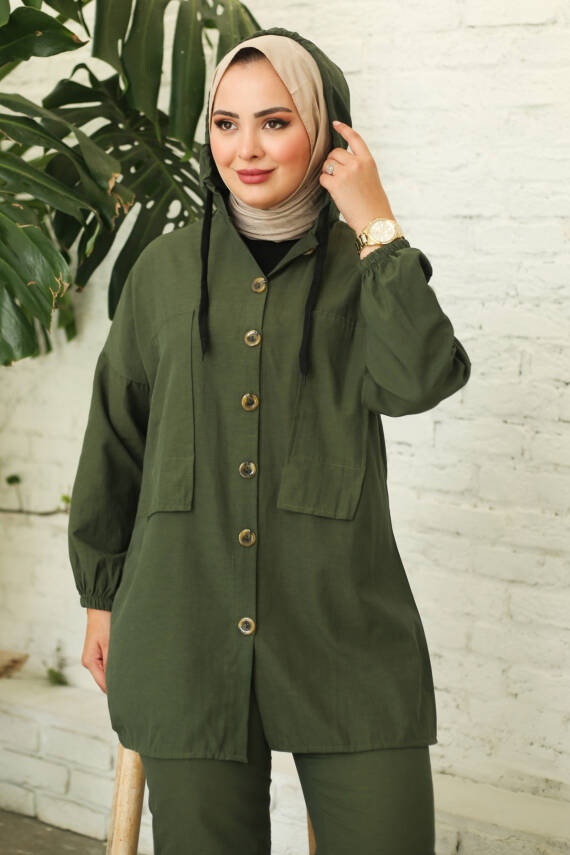 Tunik Pantolon İkİli Takım Haki - 27290 - 3