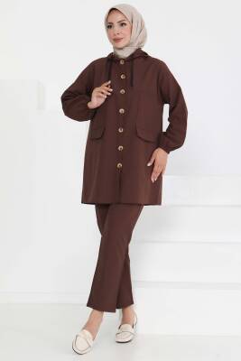 Tunik Pantolon İkİli Takım Kahve - 27290 - 1