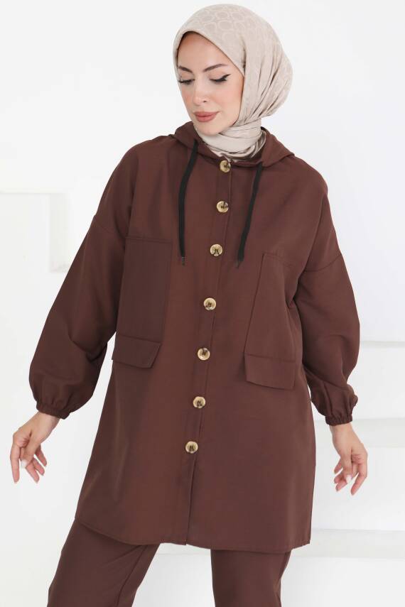 Tunik Pantolon İkİli Takım Kahve - 27290 - 2