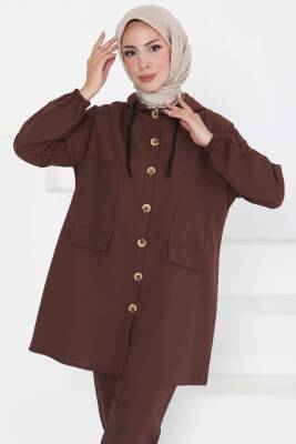 Tunik Pantolon İkİli Takım Kahve - 27290 - 4