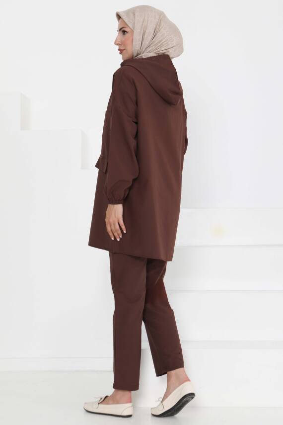 Tunik Pantolon İkİli Takım Kahve - 27290 - 6