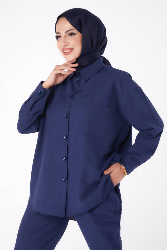 Tunık Pantolon İkili Takım Lacivert - 27086 - 1