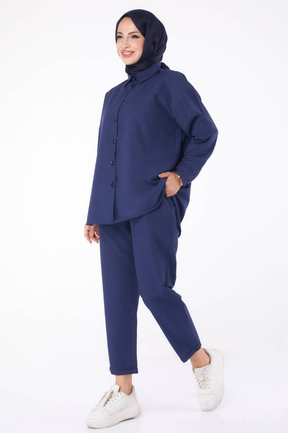 Tunık Pantolon İkili Takım Lacivert - 27086 - 3