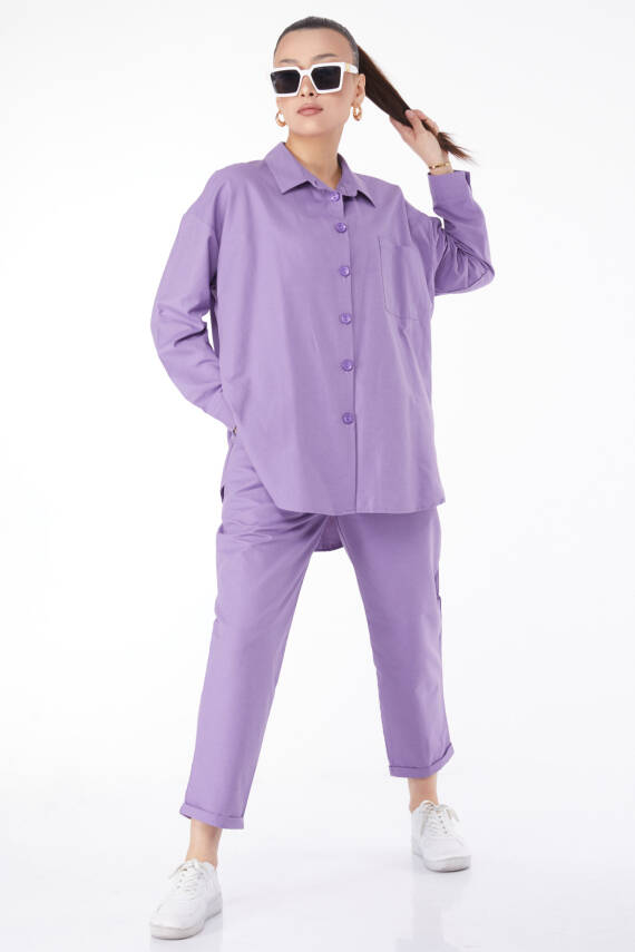 Tunık Pantolon İkili Takım Lila - 27086 - 1