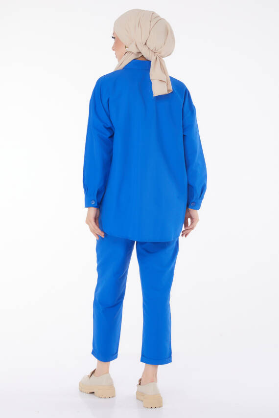 Tunık Pantolon İkili Takım Saks - 27086 - 4