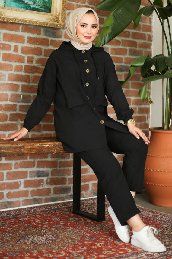Tunik Pantolon İkİli Takım Siyah - 27290 - 1