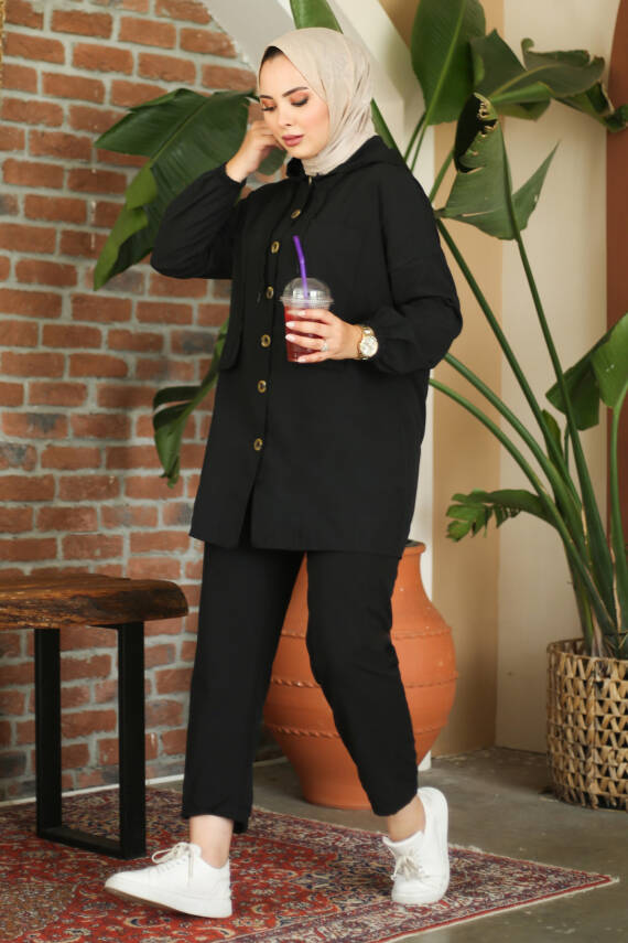 Tunik Pantolon İkİli Takım Siyah - 27290 - 3