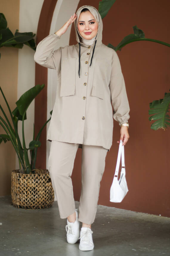 Tunik Pantolon İkİli Takım Vizon - 27290 - 1