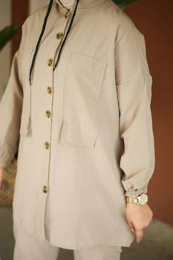 Tunik Pantolon İkİli Takım Vizon - 27290 - 5