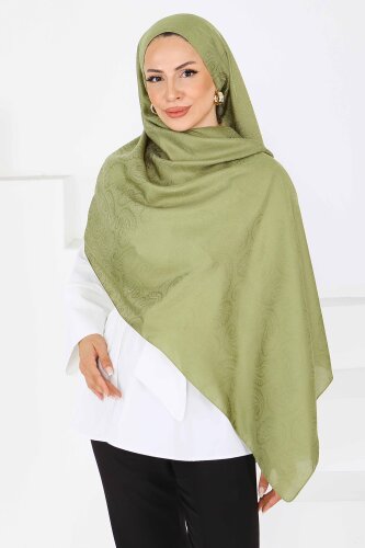 Vintage Monagram Şal Haki - 27593 