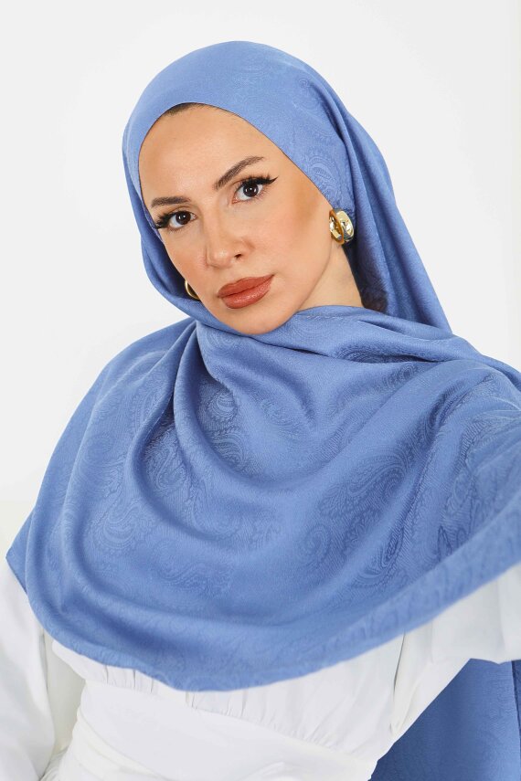 Vintage Monagram Şal Indigo - 27593 - 2