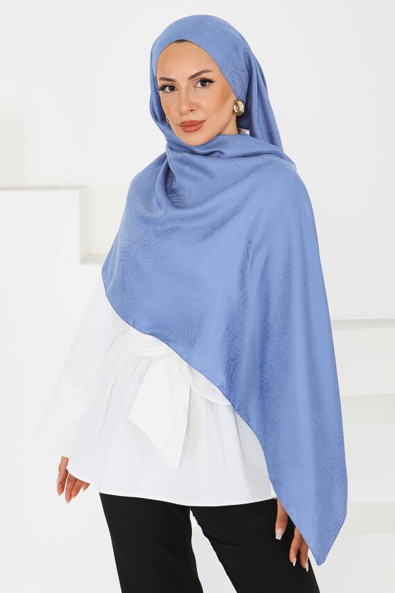 Vintage Monagram Şal Indigo - 27593 - 4