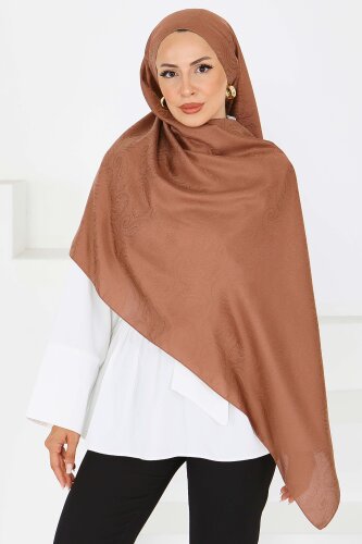Vintage Monagram Şal Kahve - 27593 - 2
