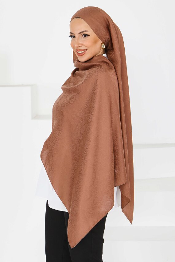 Vintage Monagram Şal Kahve - 27593 - 3