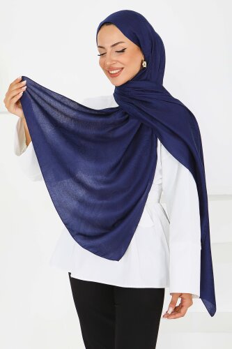 Vintage Monagram Şal Lacivert - 27593 