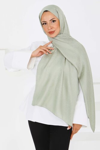 Vintage Monagram Şal Mint - 27593 