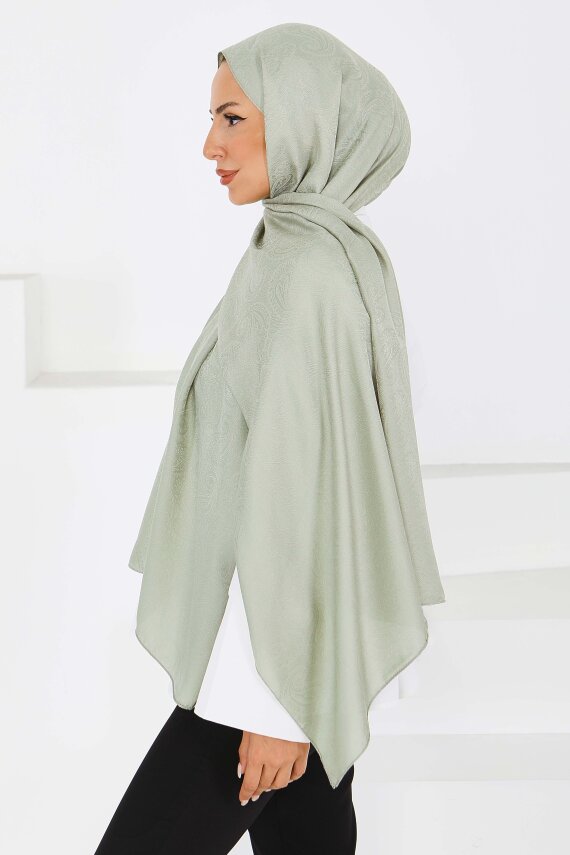 Vintage Monagram Şal Mint - 27593 - 2