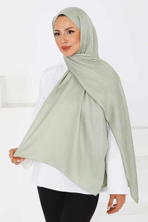 Vintage Monagram Şal Mint - 27593 - 3