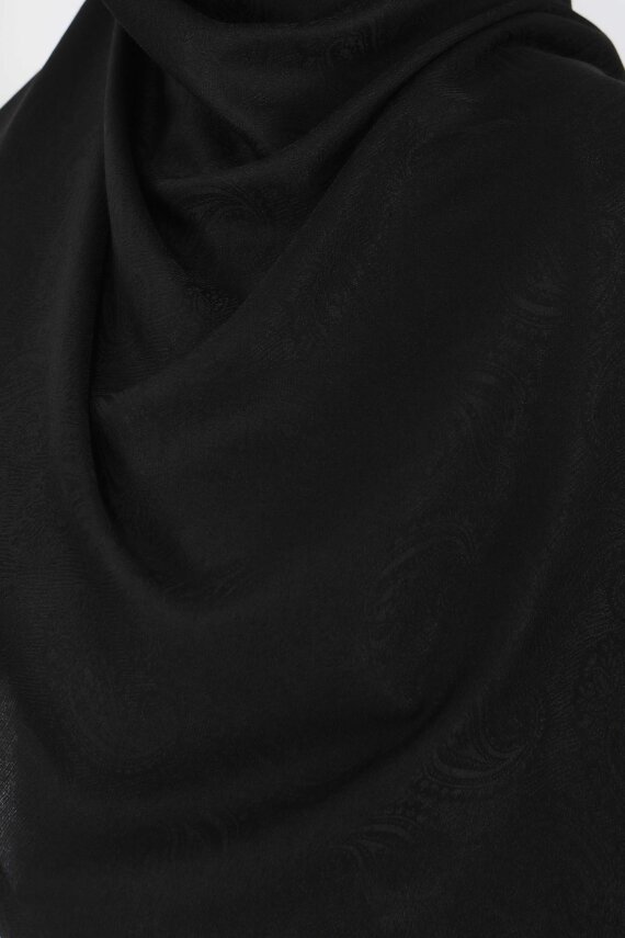 Vintage Monagram Şal Siyah - 27593 - 4