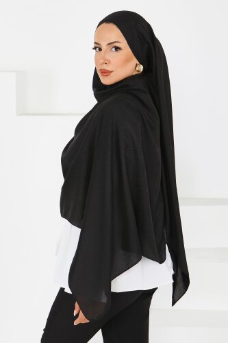 Vintage Monagram Şal Siyah - 27593 - 3