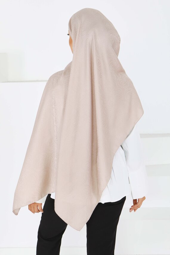 Vintage Monagram Şal Vizon - 27593 - 4