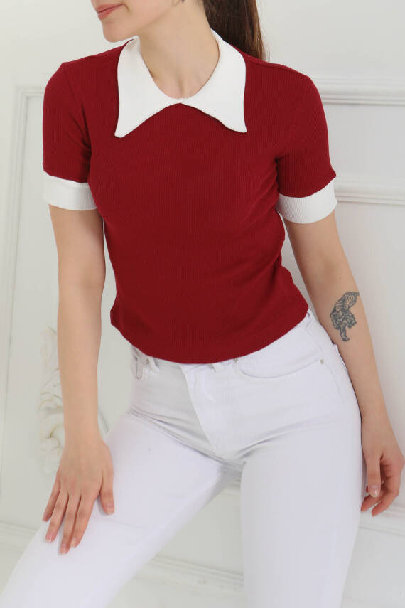 Yaka Garnili Crop Bordo - 27139 - 3