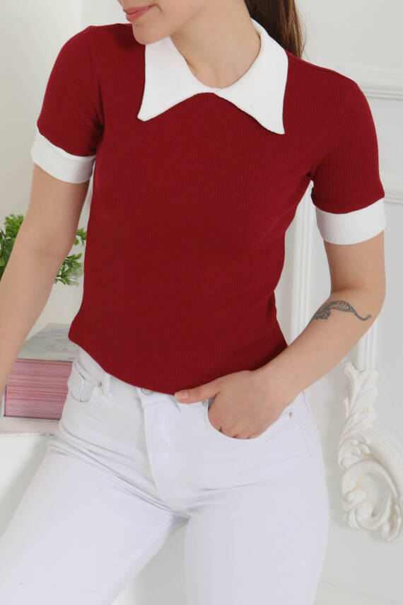 Yaka Garnili Crop Bordo - 27139 - 4