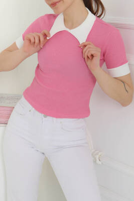 Yaka Garnili Crop Pembe - 27139 - 1