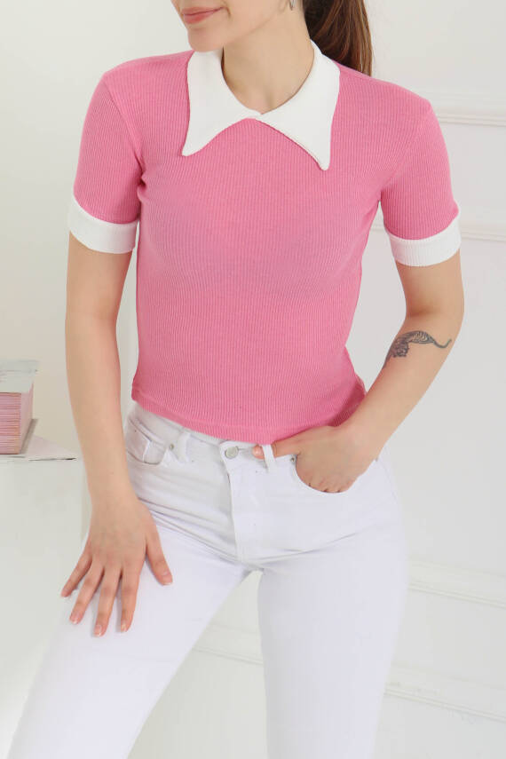 Yaka Garnili Crop Pembe - 27139 - 2