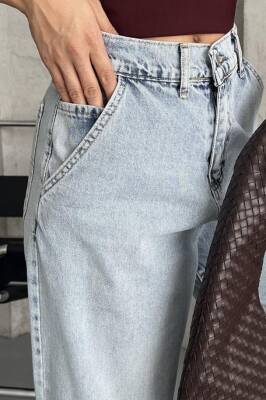 Yan Cepli Baggy Pantolon Buz Mavi - 27359 - 4