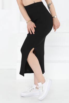 Yırtmaçlı Etek Siyah - 27233 - 3